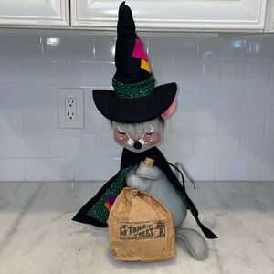 Annalee Doll Vintage Halloween 20" Mouse Witch Doll